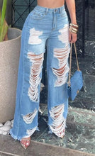 Load image into Gallery viewer, High rise ripped jeans