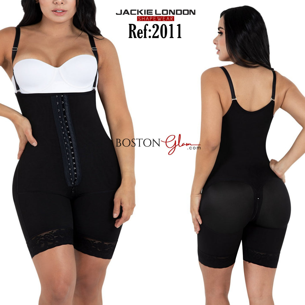 JACKIE LONDON 2011 BLACK - SHORTS BODY SHAPERS WITH COVERED BACK AND PERINEAL ZIPPER